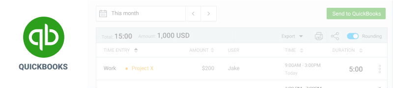 QuickBooks time tracking integration