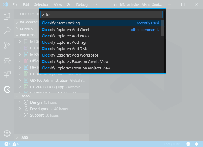 Visual Studio Code Time Tracking - Clockify™