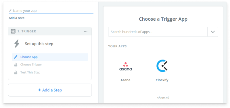 Gatilho Zapier (Asana)