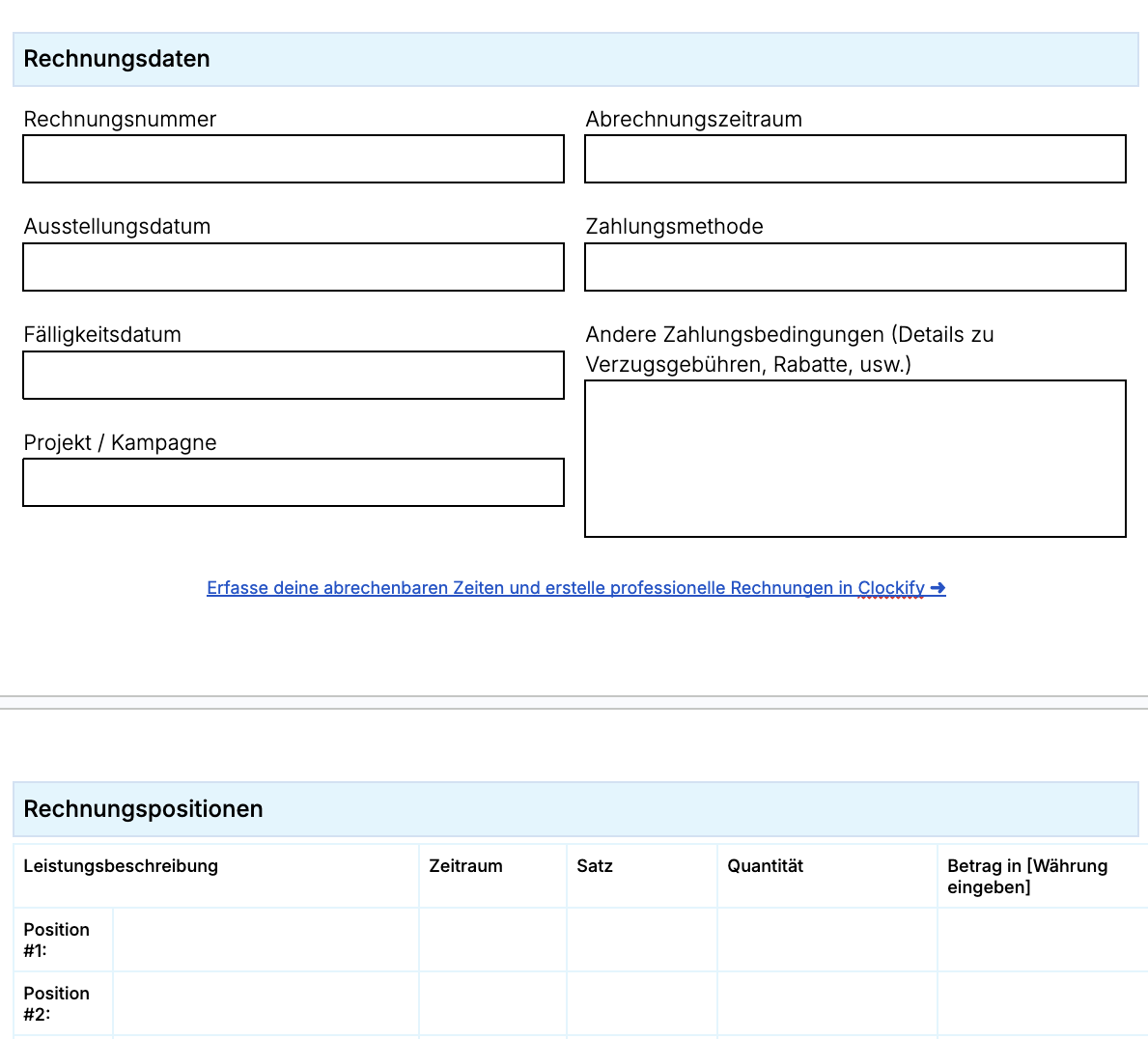 Agency invoice template