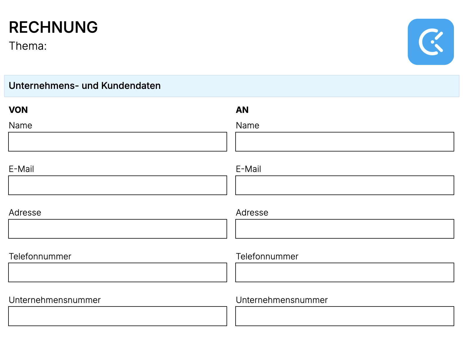 Multipurpose invoice template
