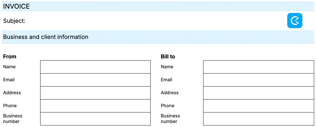 Multipurpose invoice template