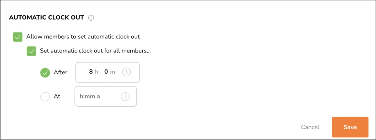 Automatic clock out in Jibble