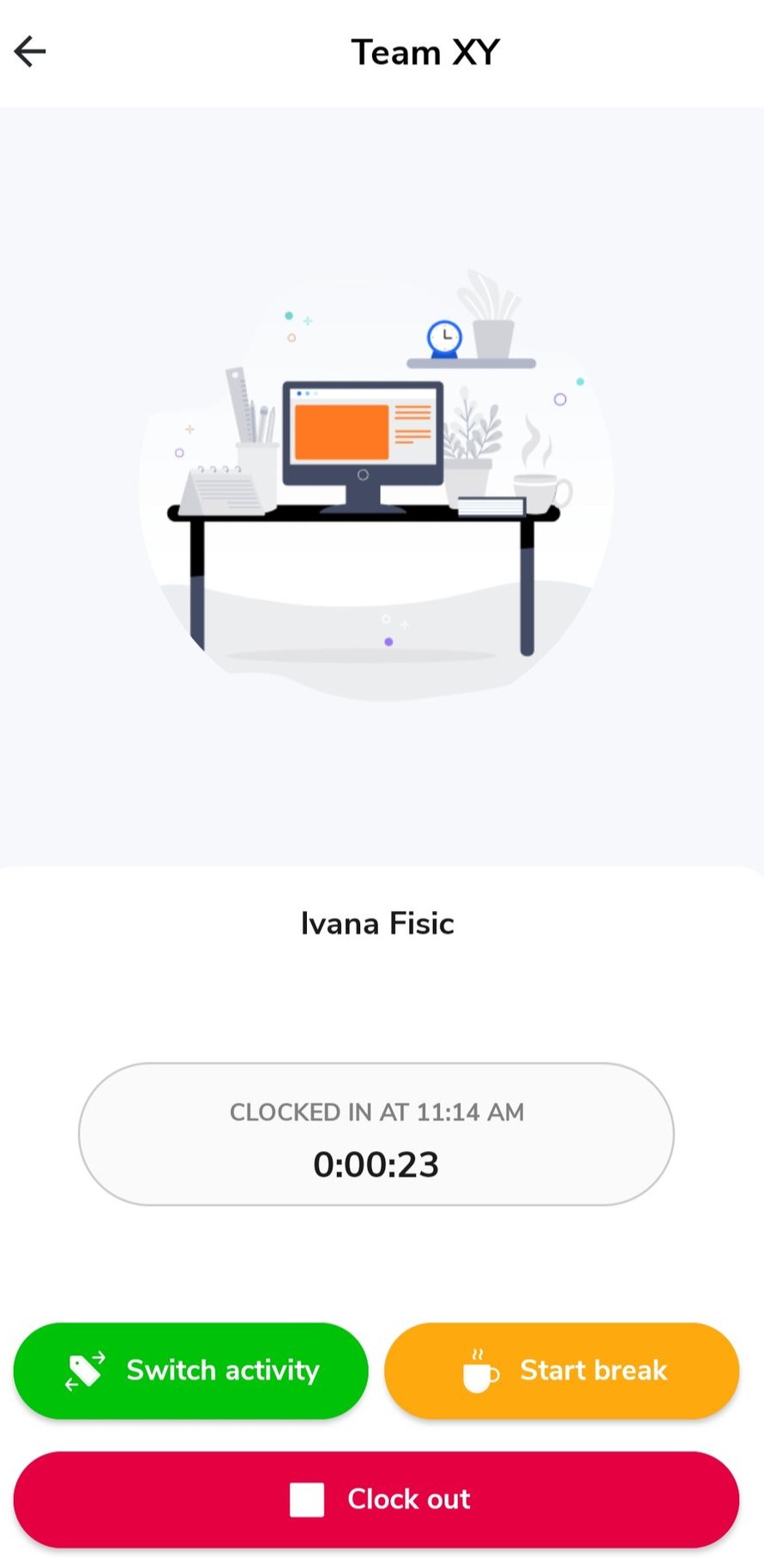 Clocking in using the Jibble kiosk