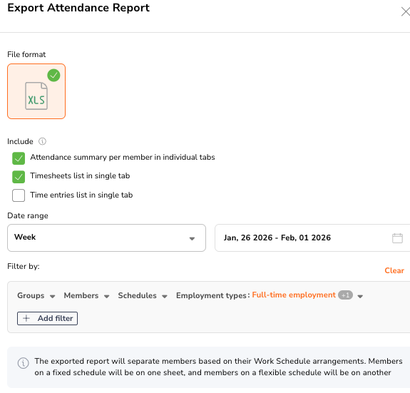 You can add filters to your Attendance report