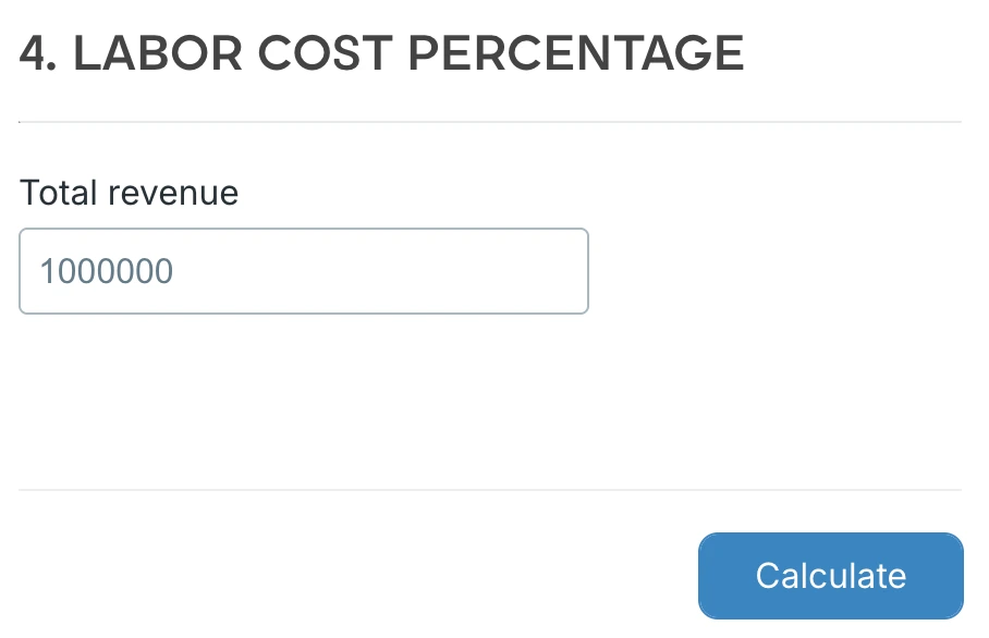 Calculating the labor cost percentage