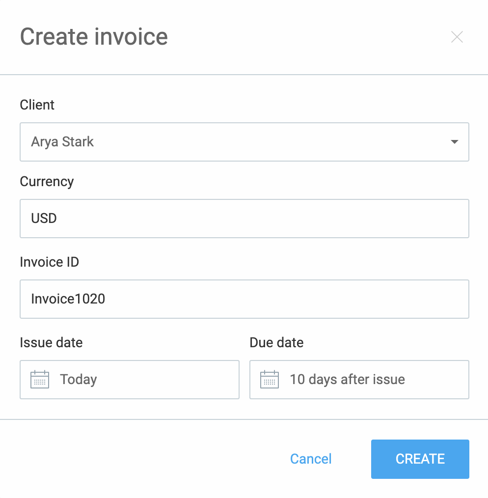 Creating Invoice Clockify