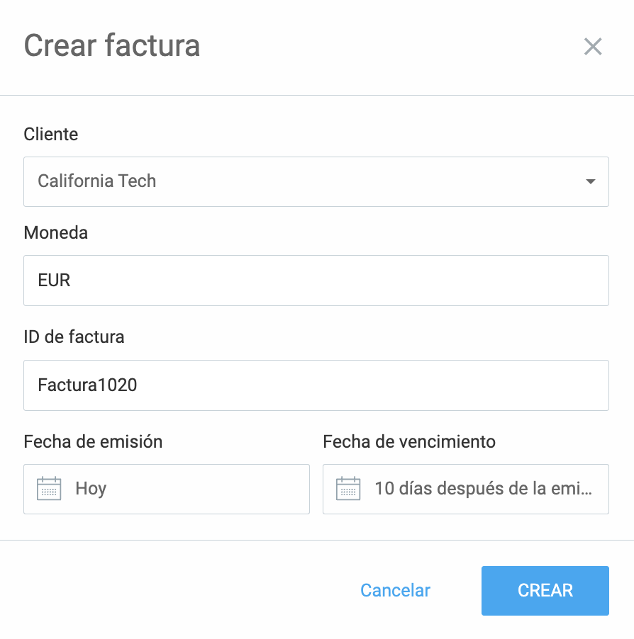 Crear una factura en Clockify