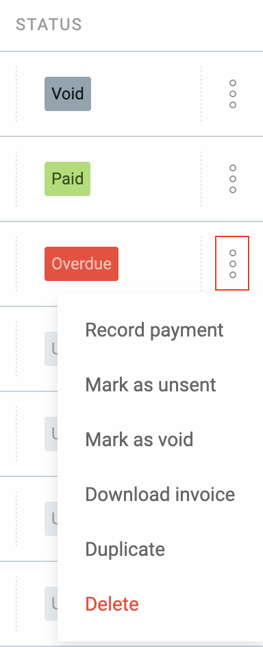 Invoice Status Clockify