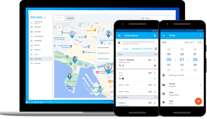 Clockify Location Tracking App