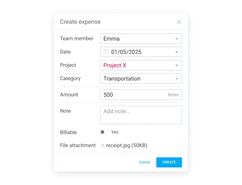 Track billable time and expenses