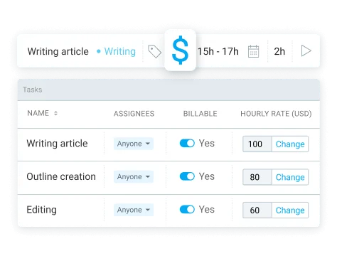 Set billable rates