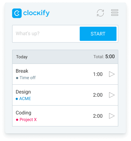 Clockify browser extension