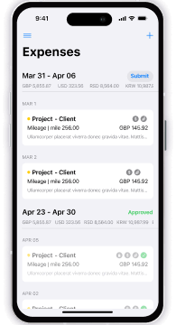 Tracking expenses on mobile