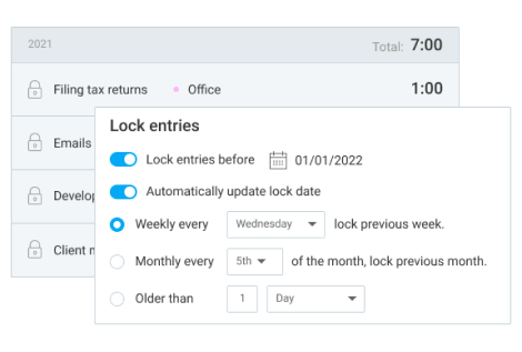 Lock timesheets