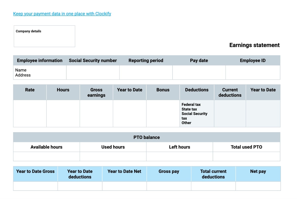 excel paycheck stub template