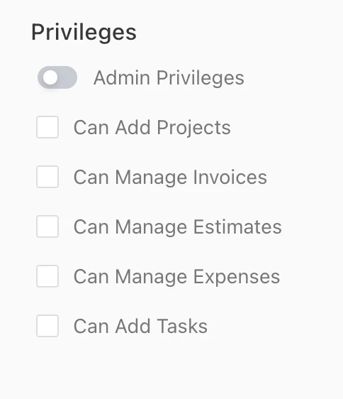 Granular permissions in user settings