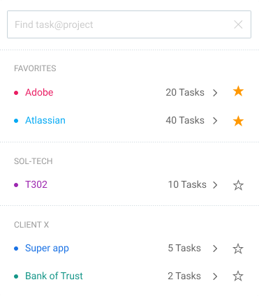 Set up projects for task tracking