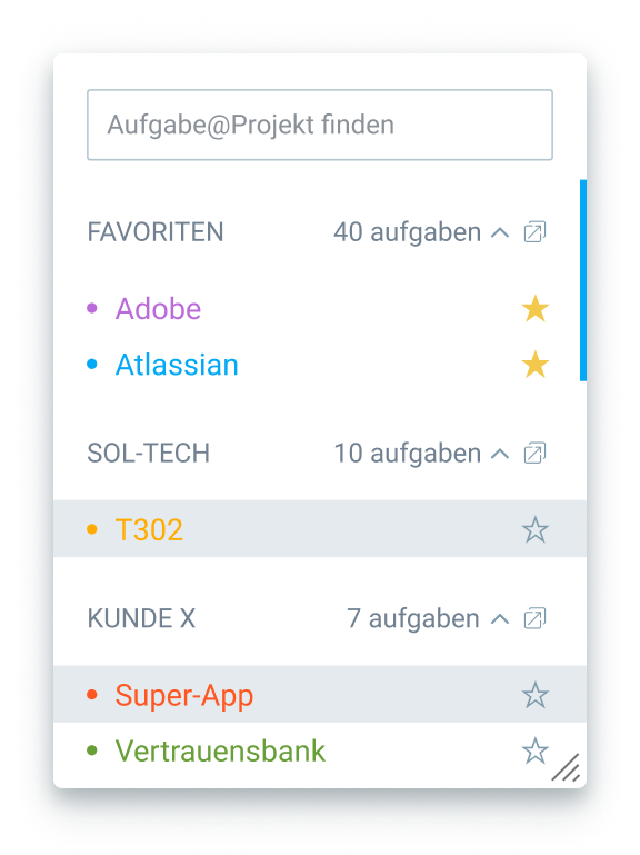 Projekte einrichten, sodass die Mitarbeiter die Zeit für diese erfassen können