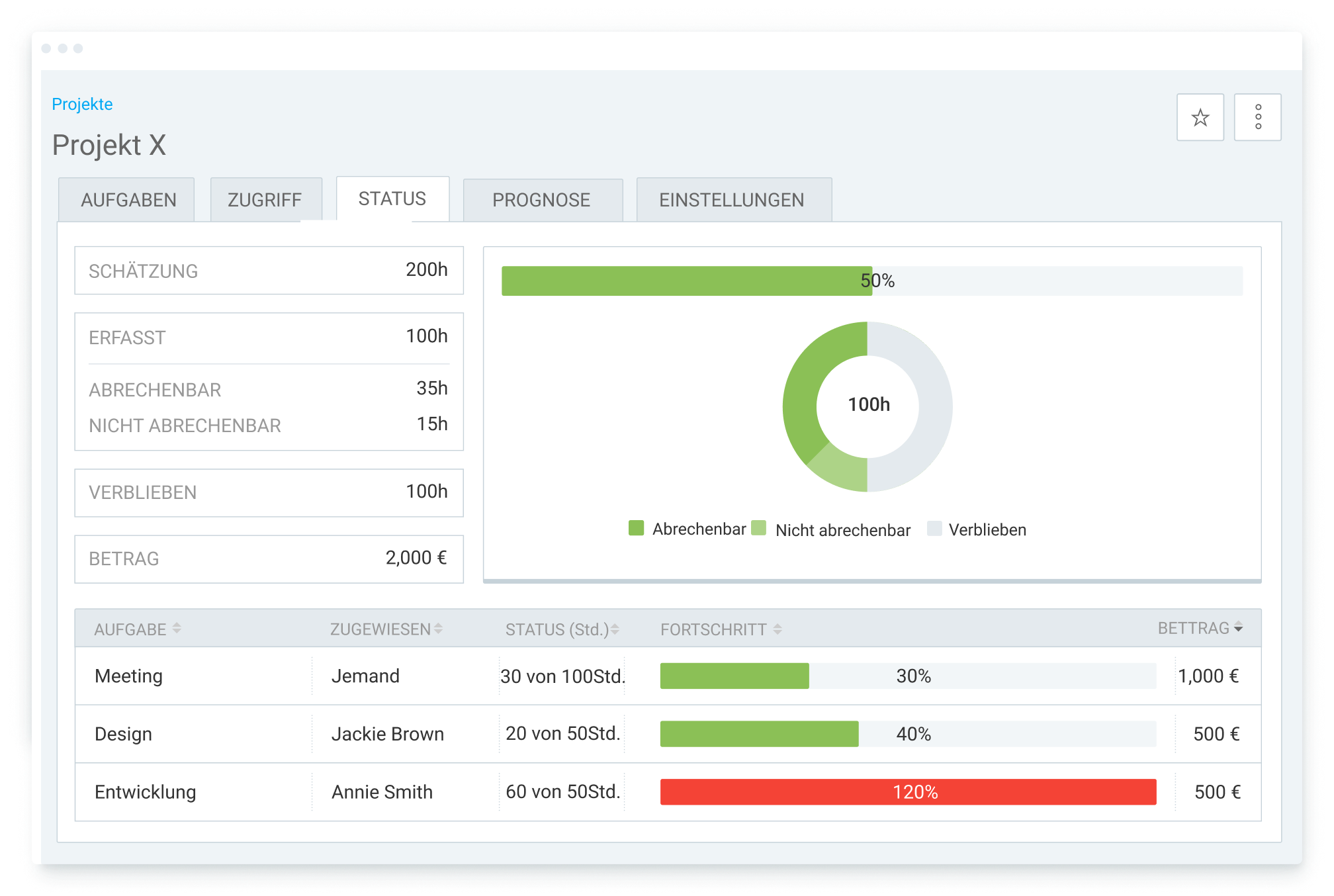 Free project time tracker app screenshot