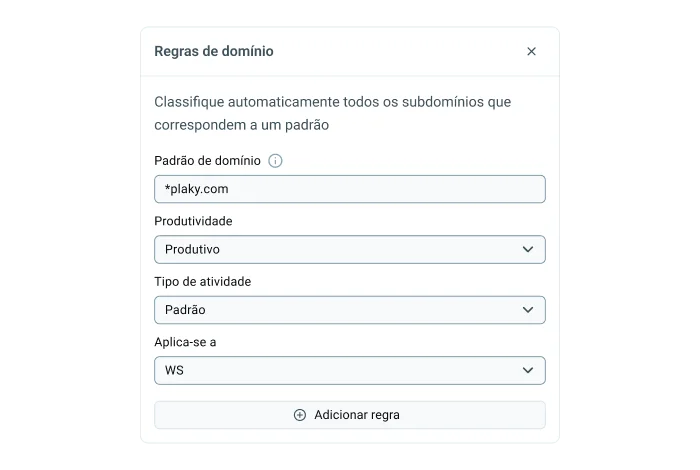 Defina regras