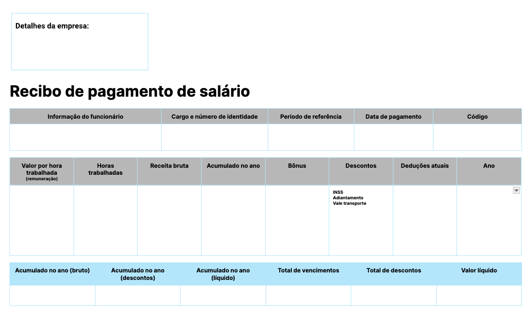 Modelo básico de contracheque