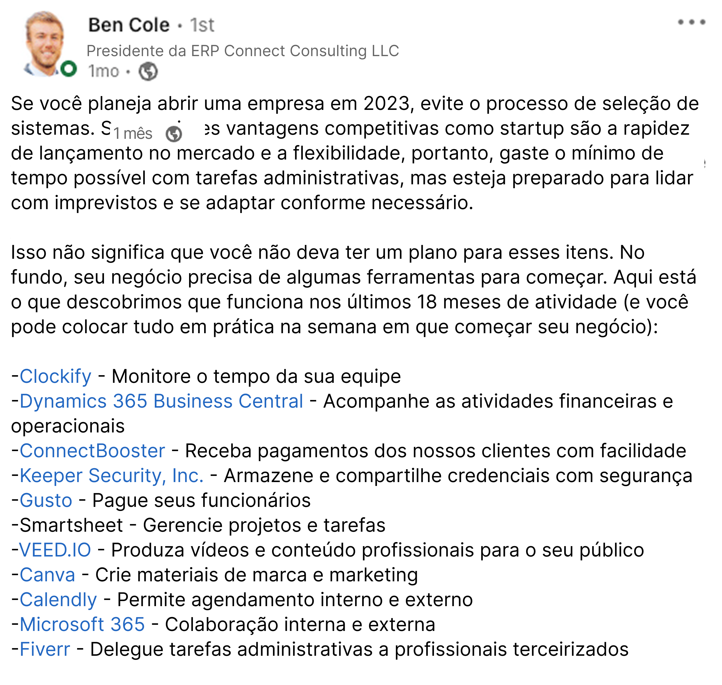 Ferramentas favoritas do Ben Cole