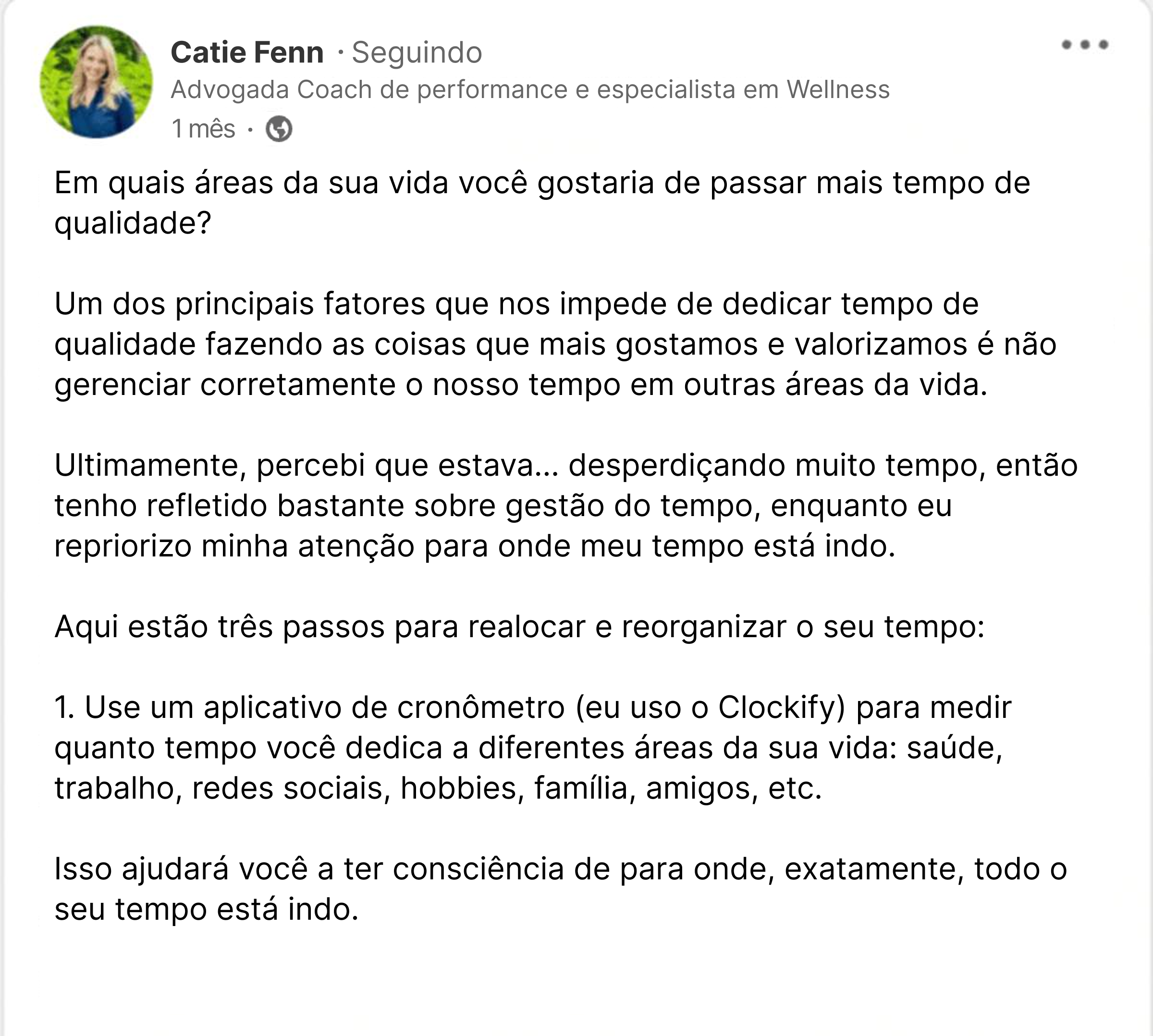 catie fenn linkedin post