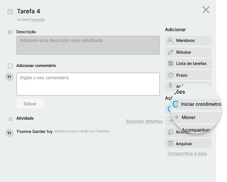 Integrações web do Clockify com o Trello