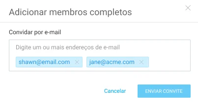 Convide sua equipe