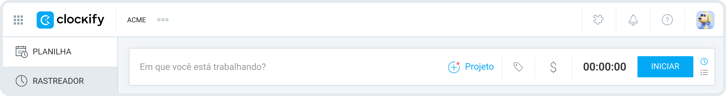 Rastreamento de tempo faturável no Clockify