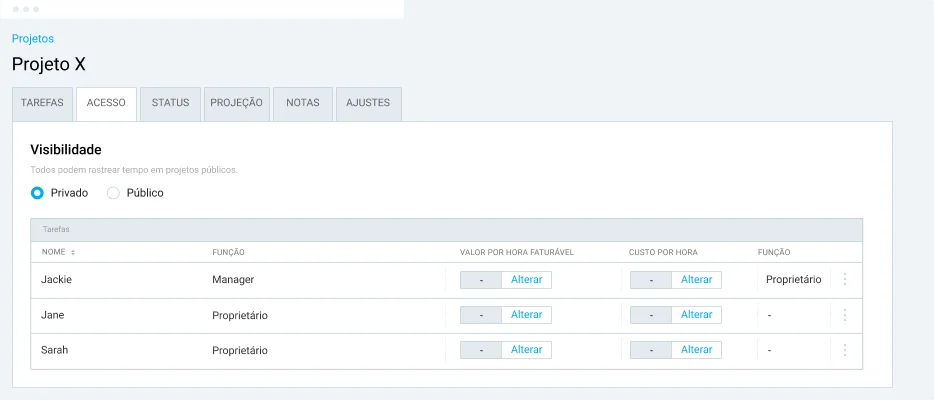 Definindo valores por hora no Clockify