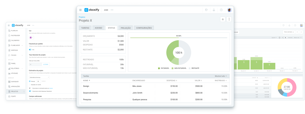 Captura de tela - Clockify