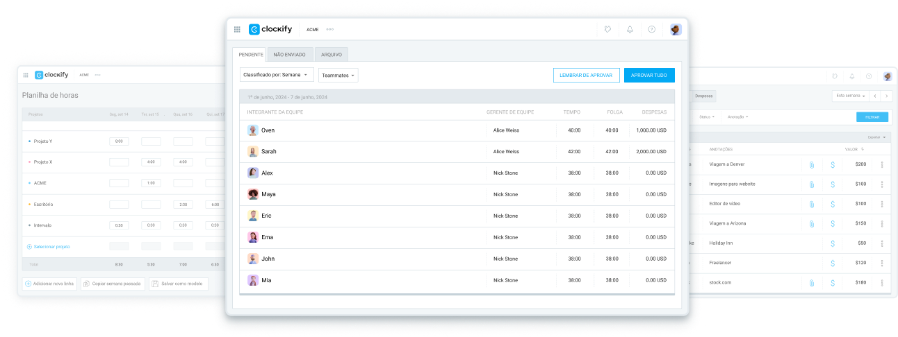 Captura de tela Clockify