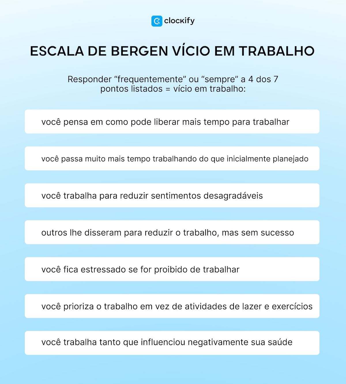 a escala de dependência do trabalho de Bergen