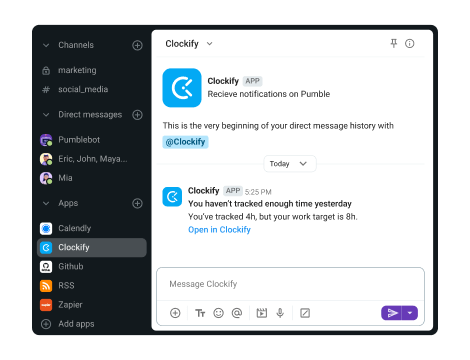Receive Time Tracking Reminders