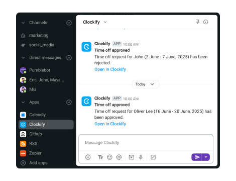 Receive Time Off Notifications