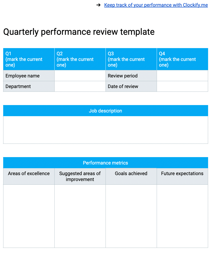 performance review template