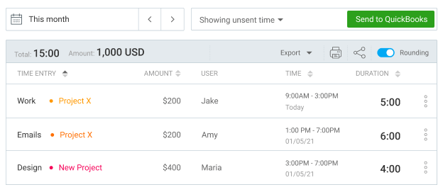 quickbooks hourly billing timer