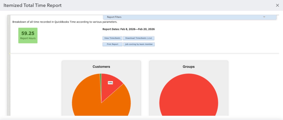 Itemized total time reports in QuickBooks Online
