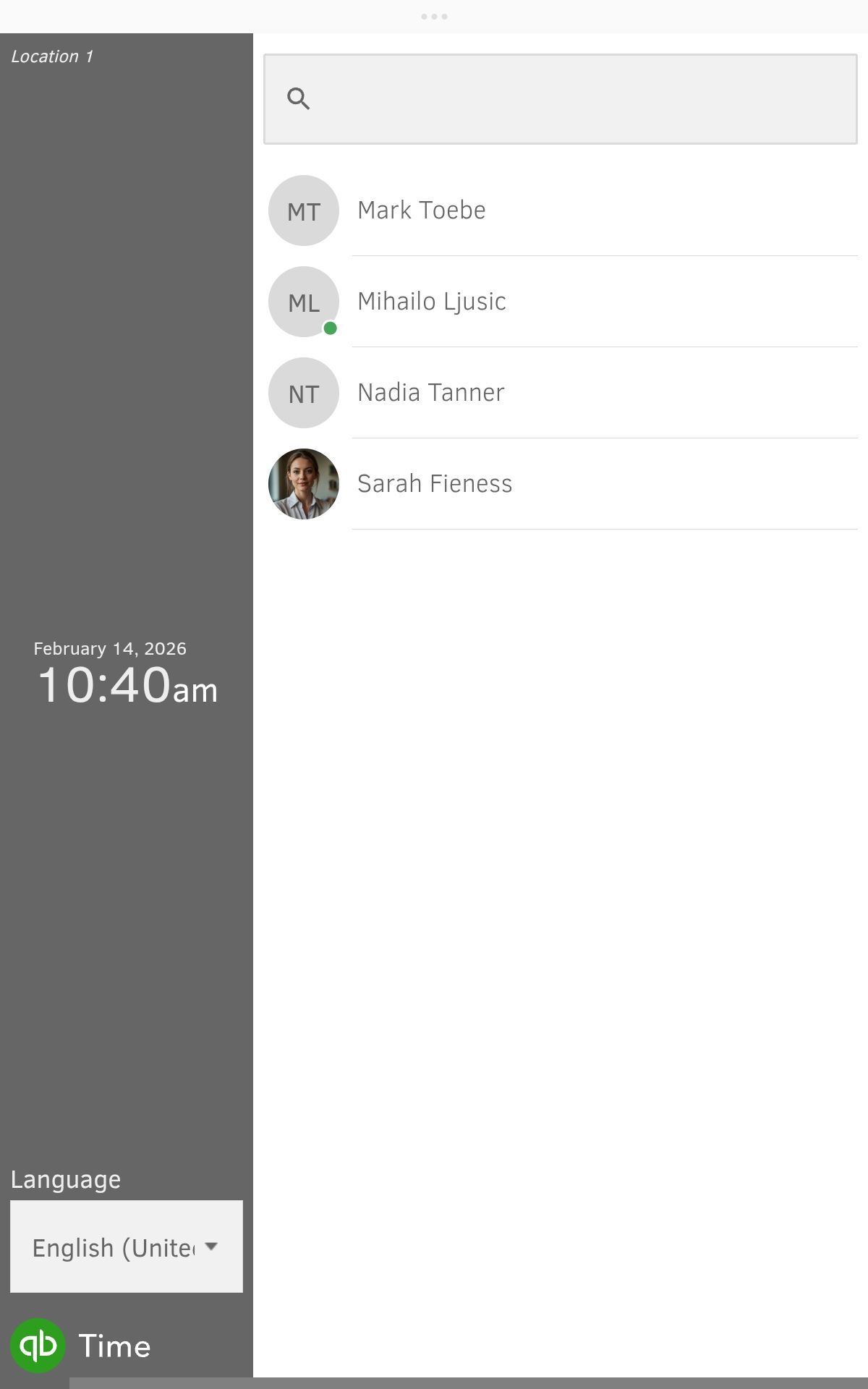 QuickBooks Time Kiosk app