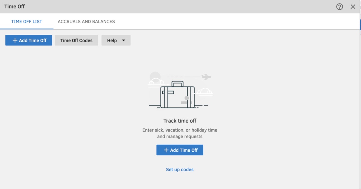 Time off in classic QuickBooks Time interface