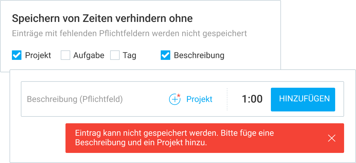 Pflichtfelder Beispiel
