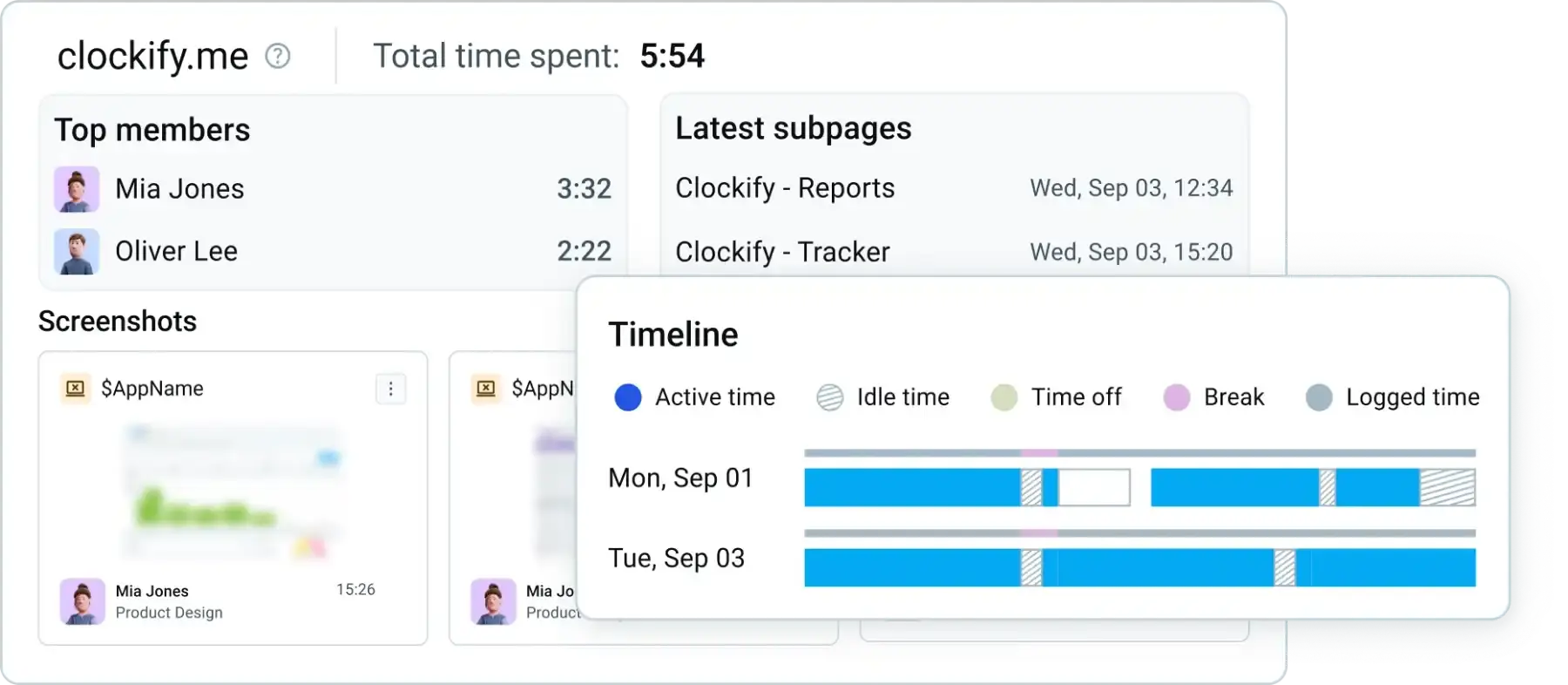 Timeline in Clockify