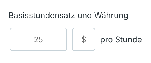 Setting up the hourly rate