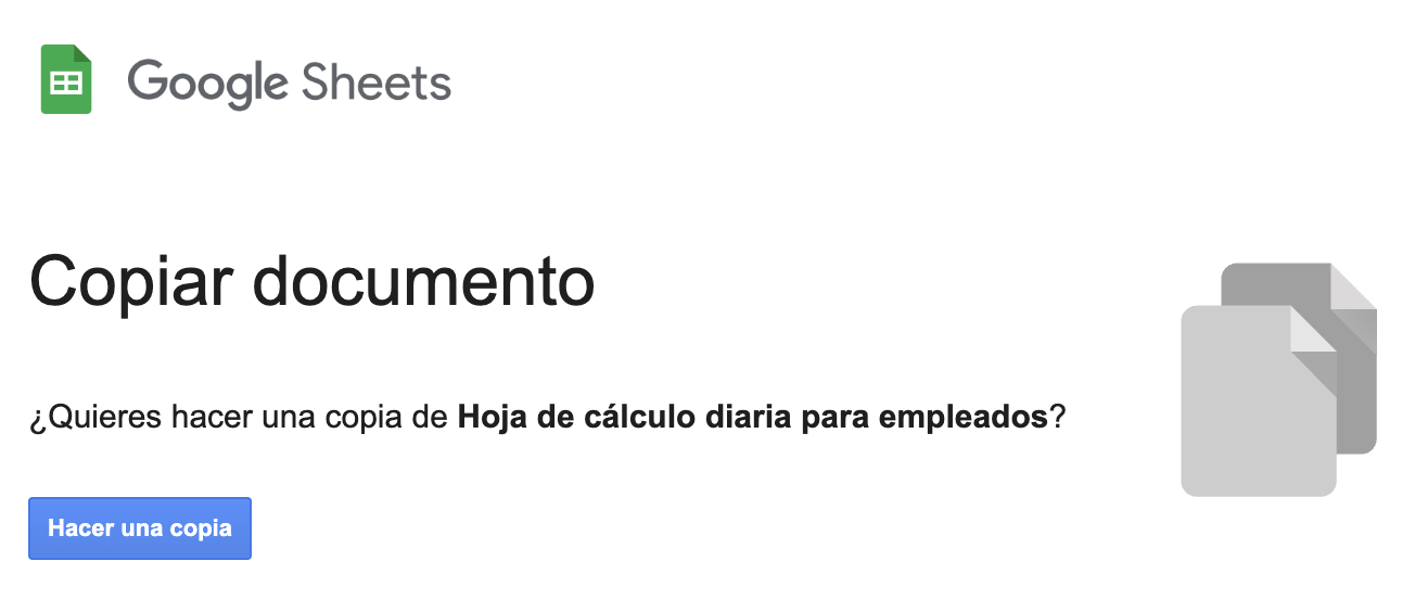 Hacer una copia de la plantilla de Google Sheets