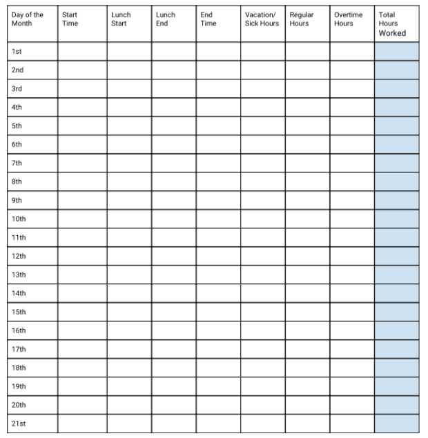 time tracker excel template