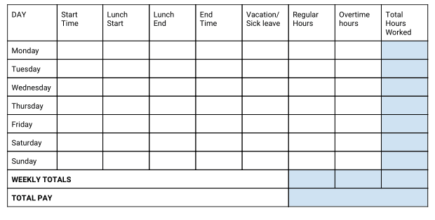 track work hours spreadsheet