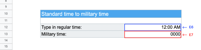 Standard to military time conversion