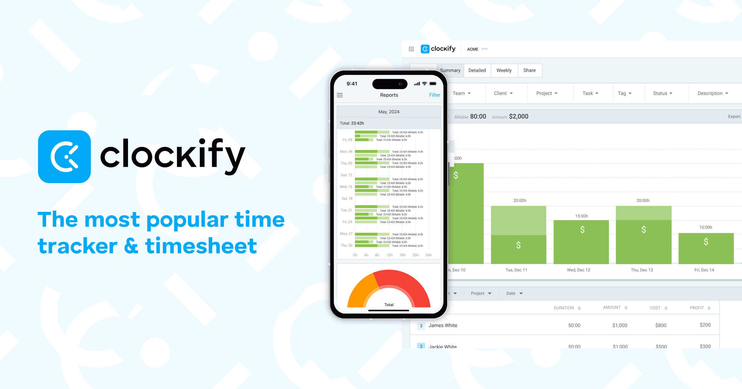 Employee Attendance Tracker Excel Templates - Clockify™